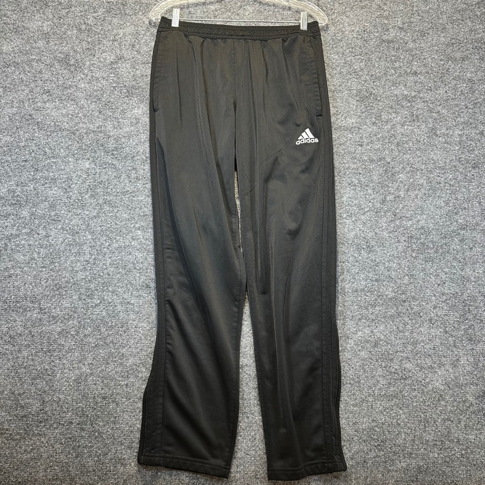 Adidas Track Pants Mens Size M Black Sporty Athletic Streetwear Zipped Ankle